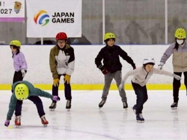国スポ冬季大会PRへ教室 スケートの基礎 小中学生ら学ぶ